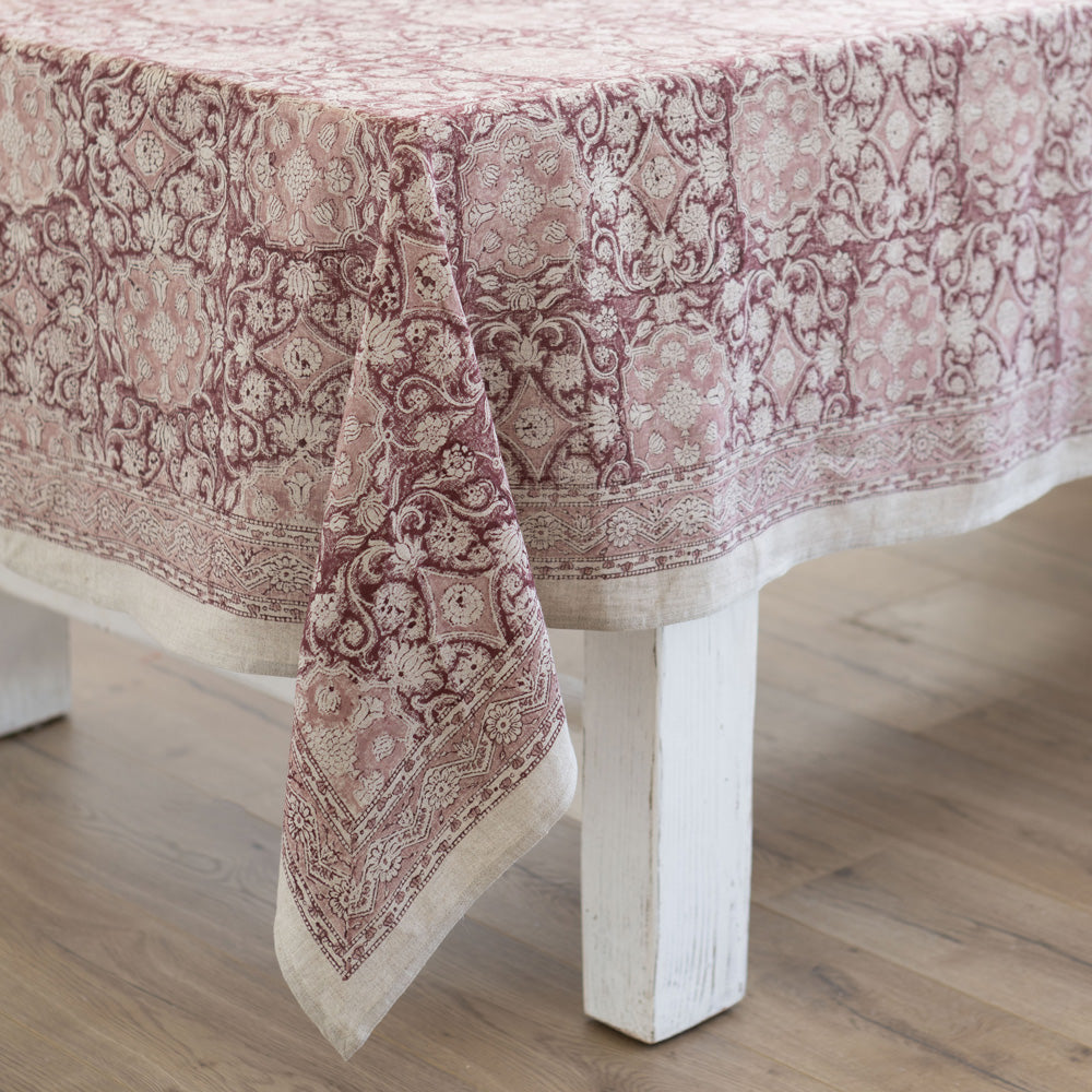 Rosetta Block Printed Tablecloth