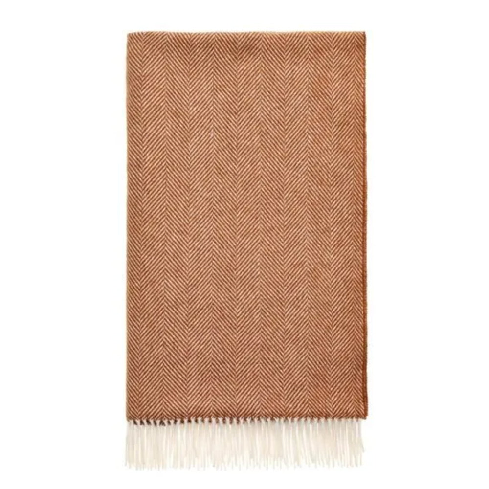 Bronte Herringbone Throw Rust