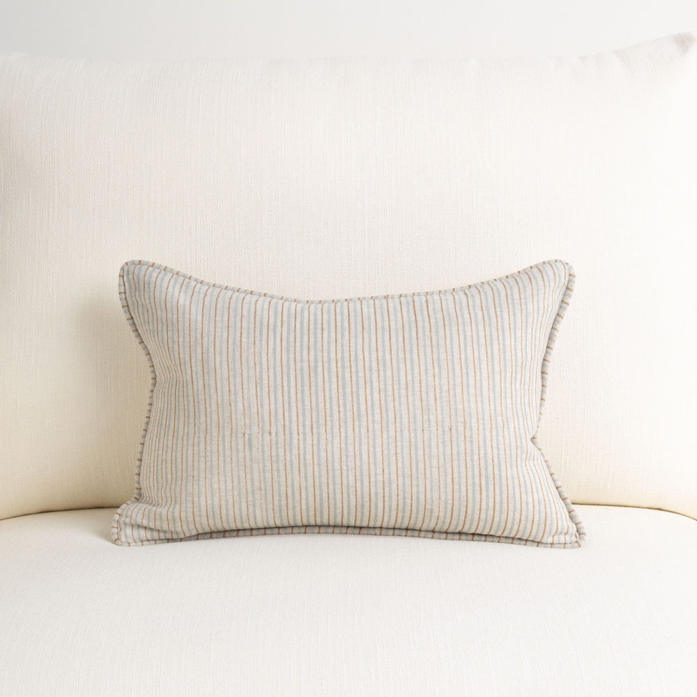 Savile Antique Blue Gold Cushion 30x45cm