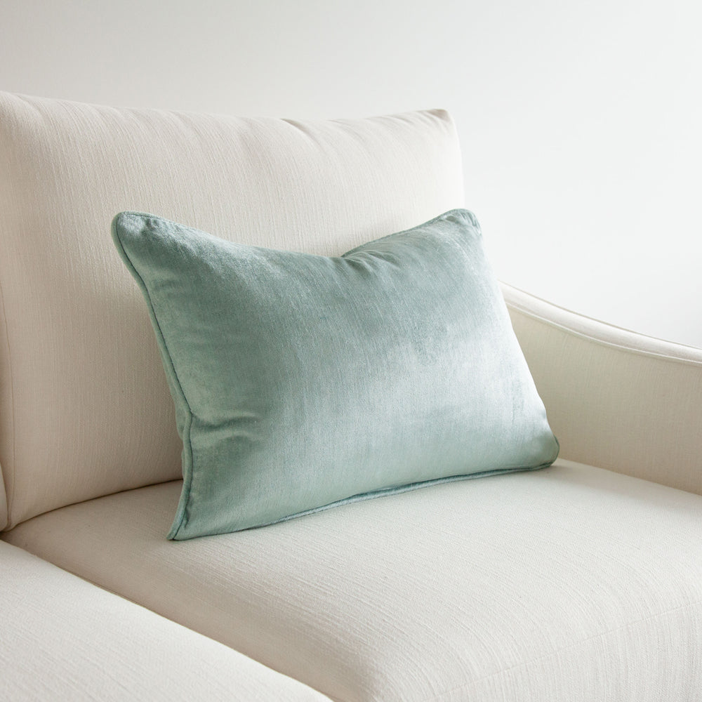 Crushed Velvet Cushion Sea Mist 40x60cm