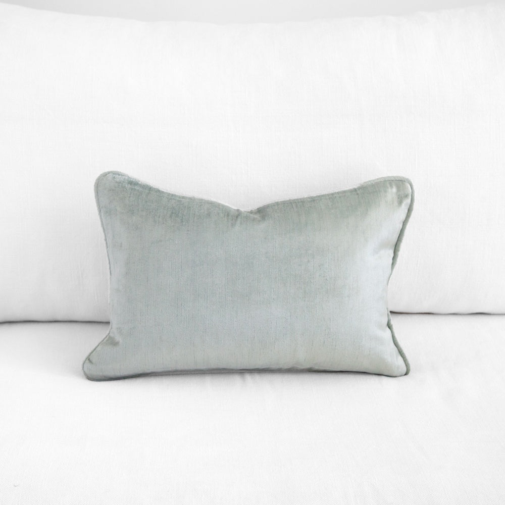 Silver blue small velvet cushion