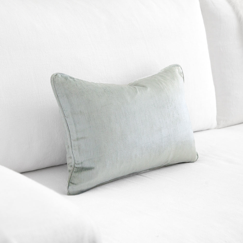 Silver blue small velvet cushion