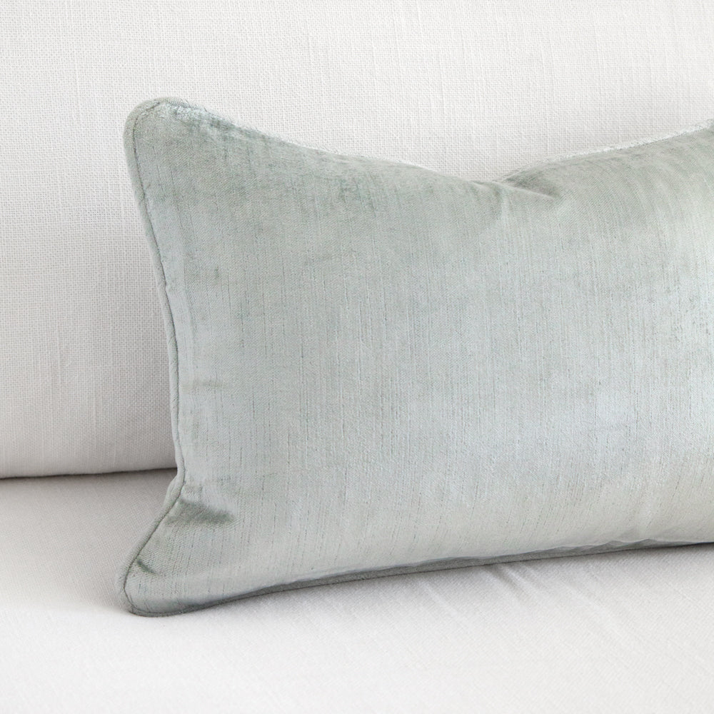 Silver blue small velvet cushion