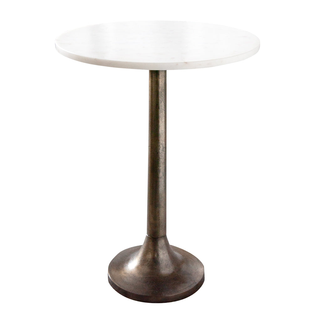 Soho Side Table Tall Ant. Brass Base