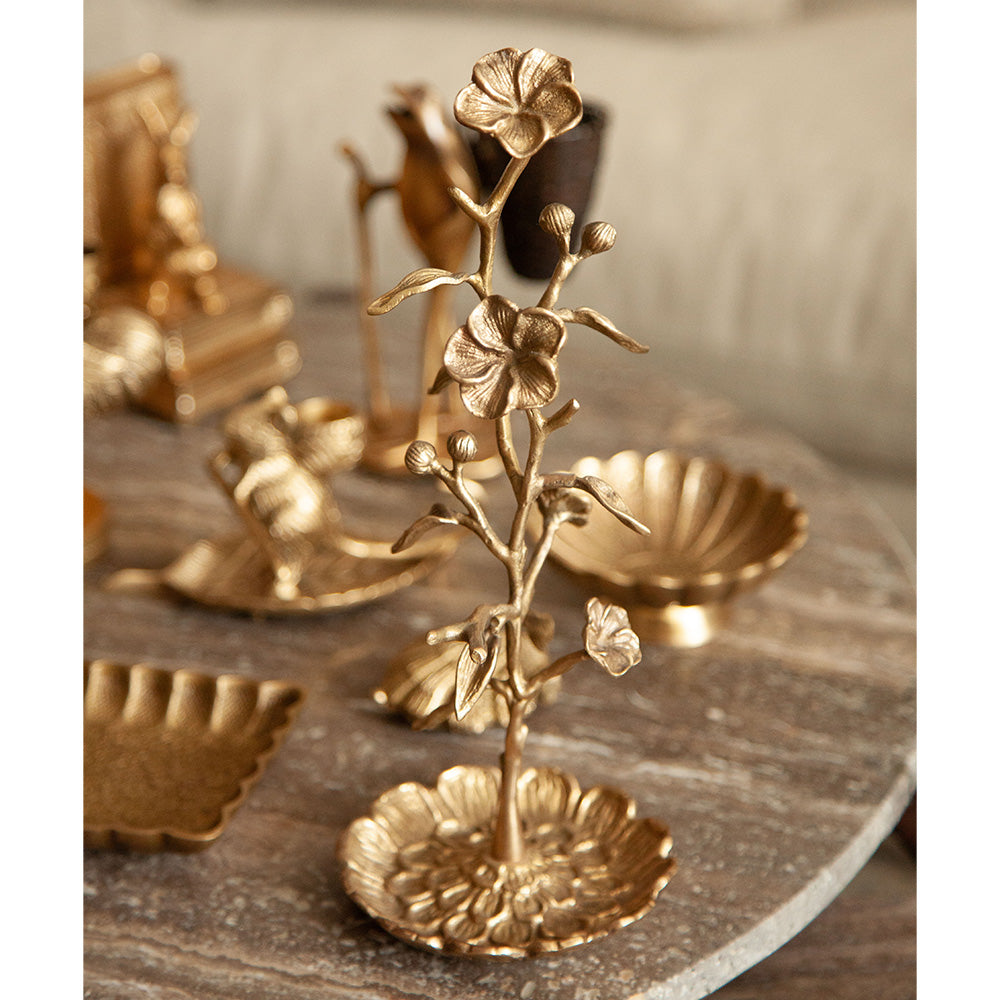 Fleur Brass Jewellery Stand