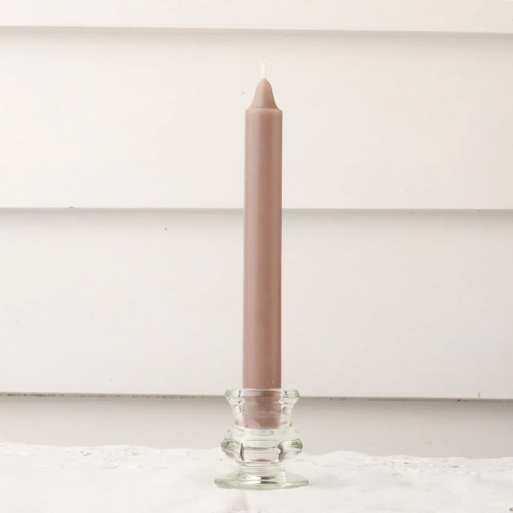 Taupe coloured dinner candle