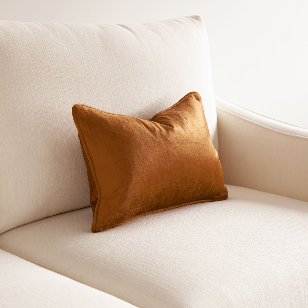 Crushed Velvet Cushion Toffee 30x45cm