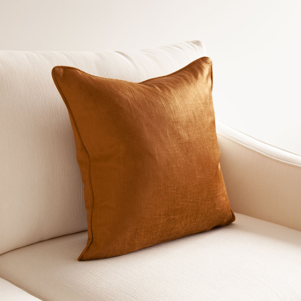 Crushed Velvet Cushion Toffee 50x50cm