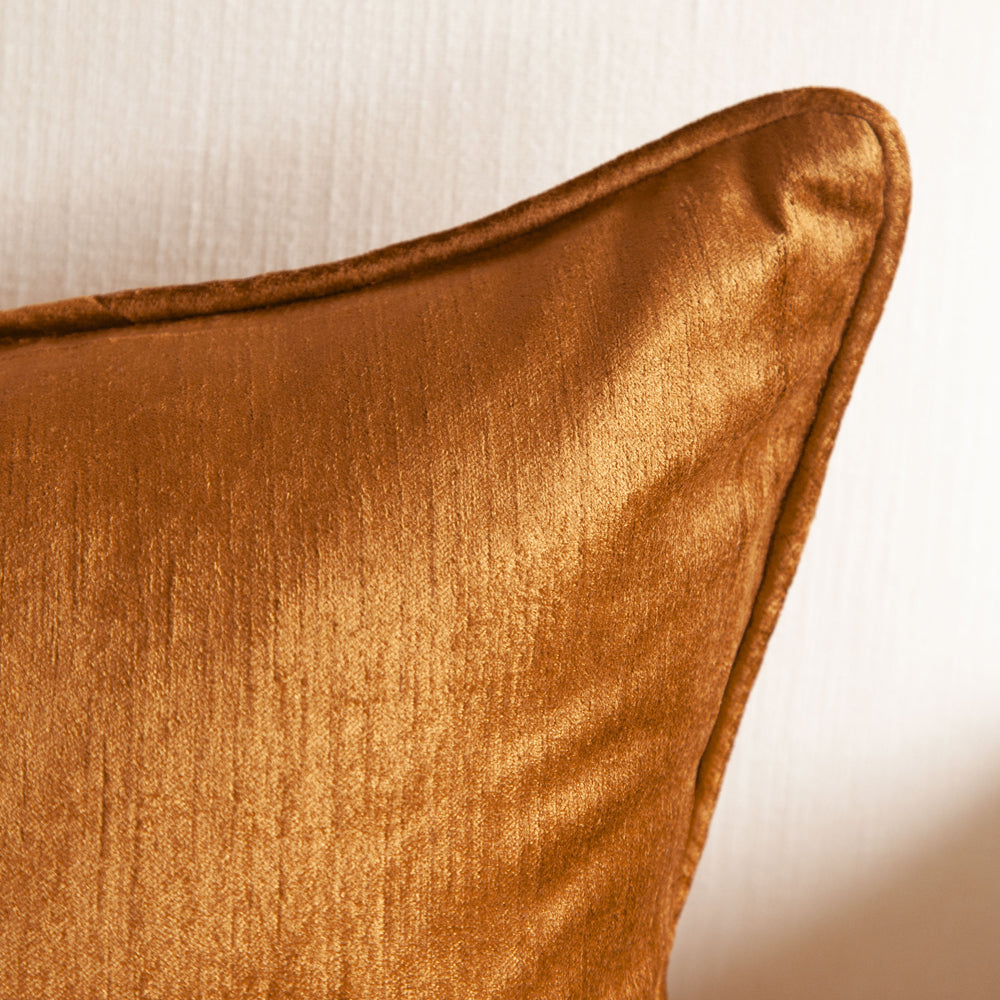 Crushed Velvet Cushion Toffee 30x45cm