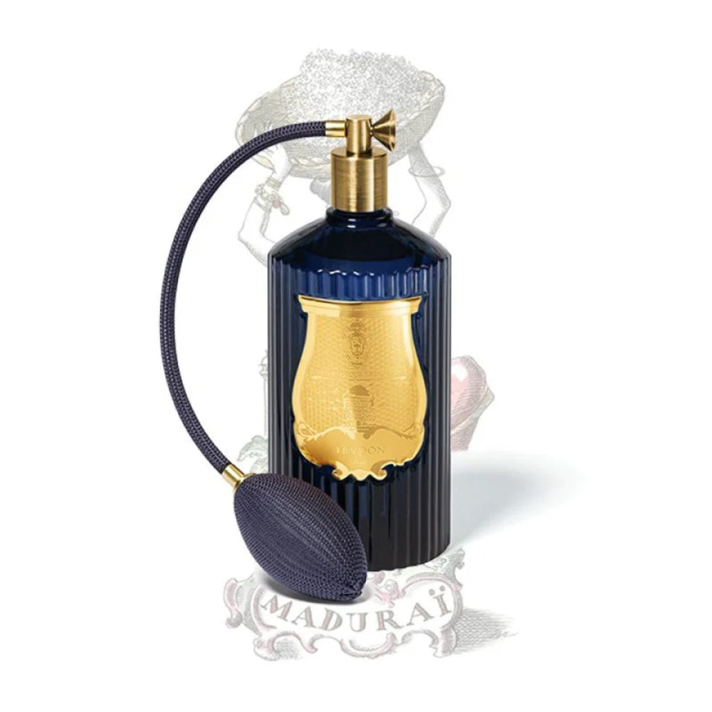 Trudon Room Spray Madurai in blue glass bottle.