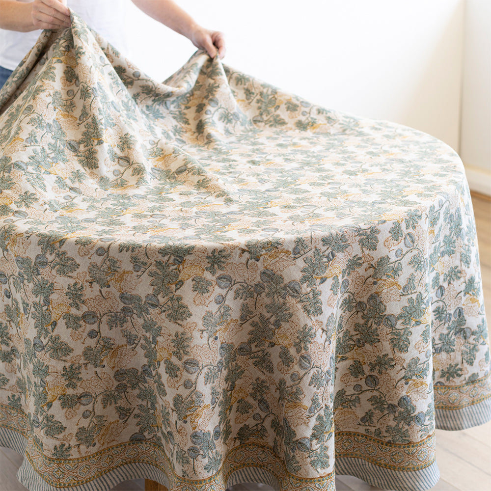 Vivienne Round Linen Tablecloth