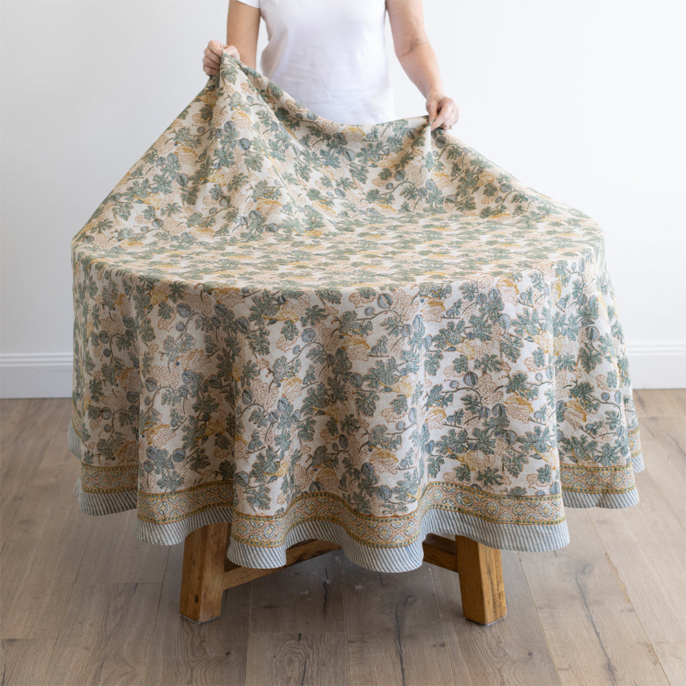 Vivienne Round Linen Tablecloth