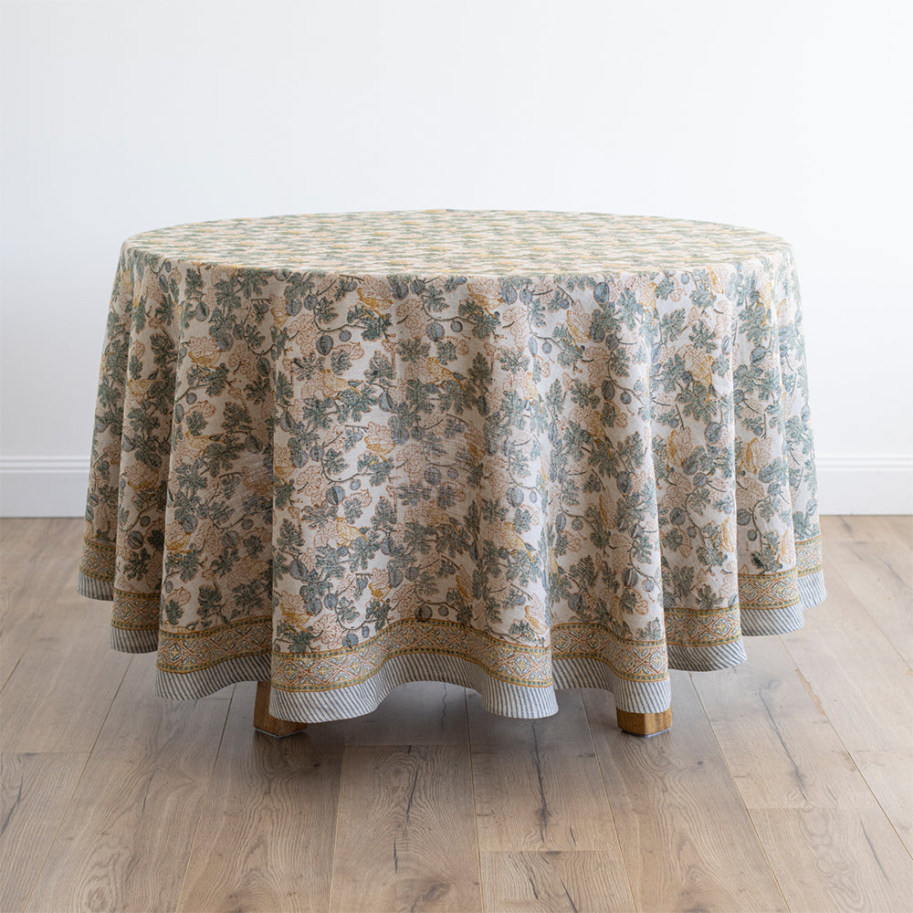 Vivienne Round Linen Tablecloth