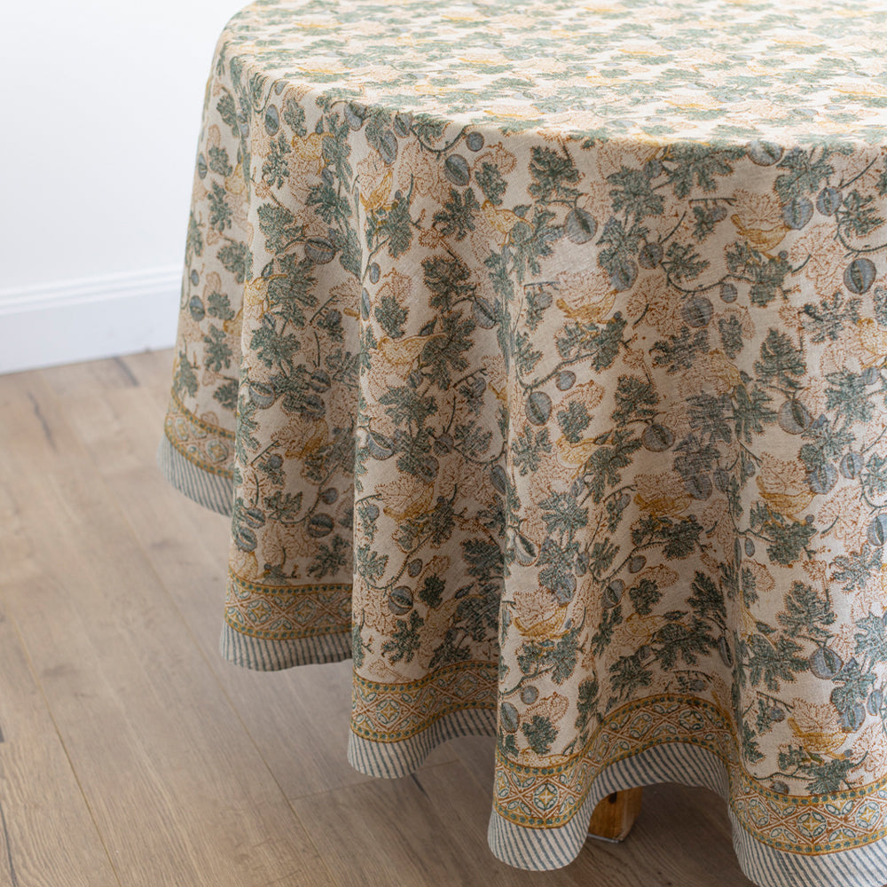 Vivienne Round Linen Tablecloth