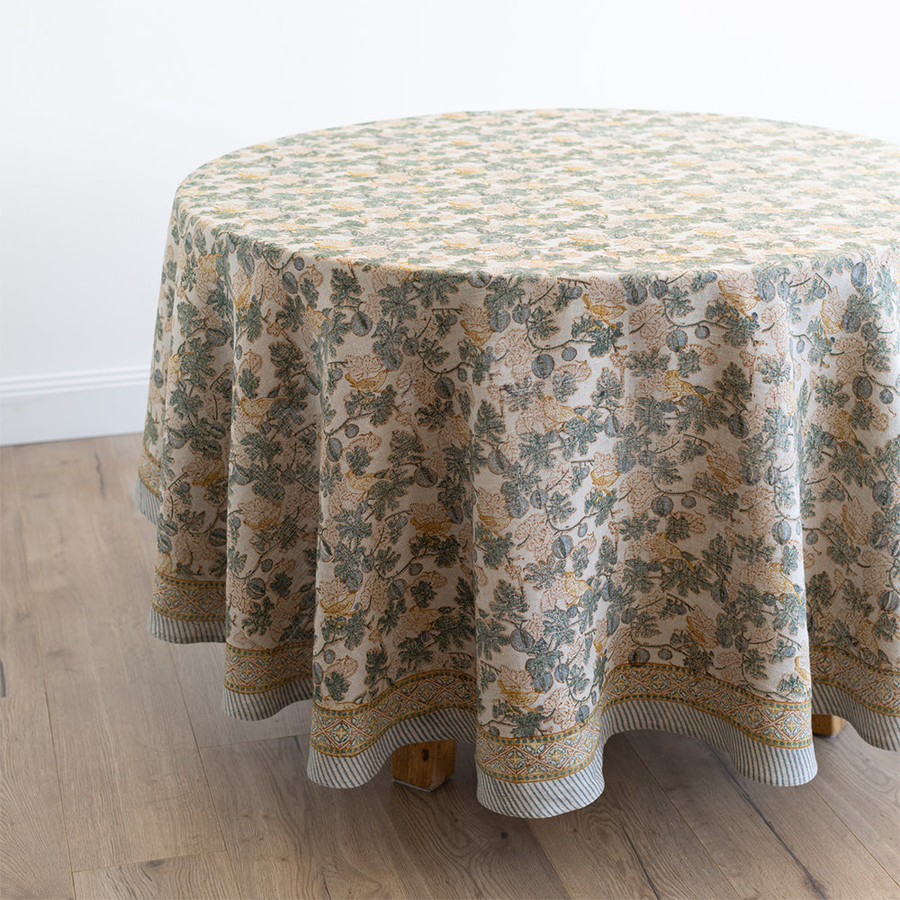 Vivienne Round Linen Tablecloth