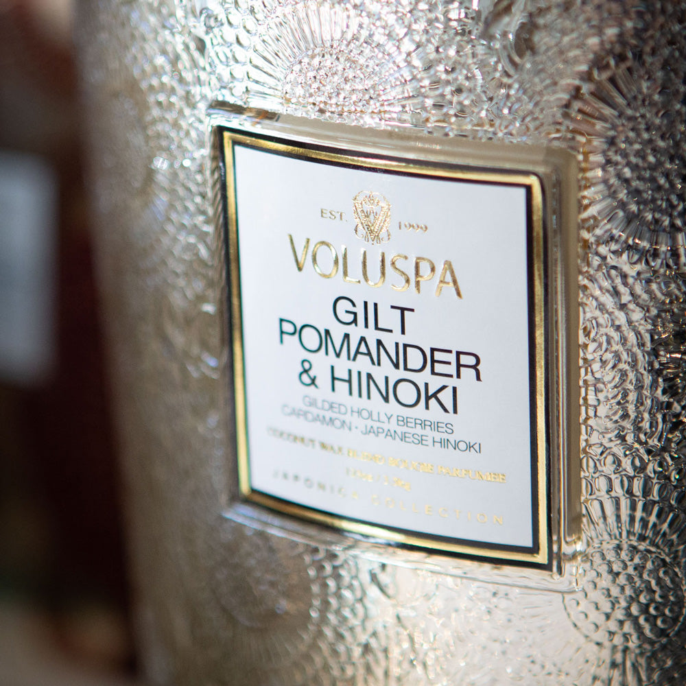 Voluspa Gilt Pomander & Hinoki Hearth 250hr Candle