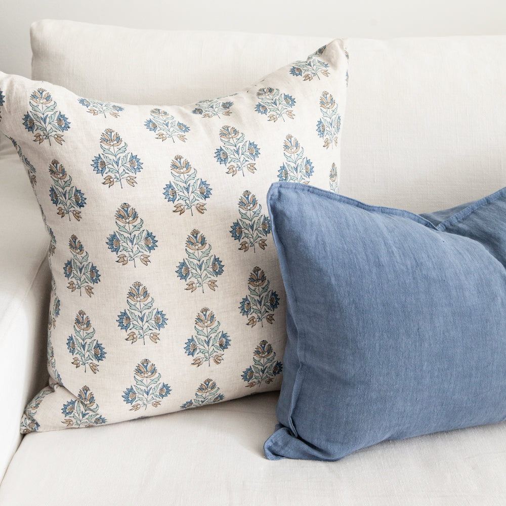 Walter G cushion with French Blue linen cushion.