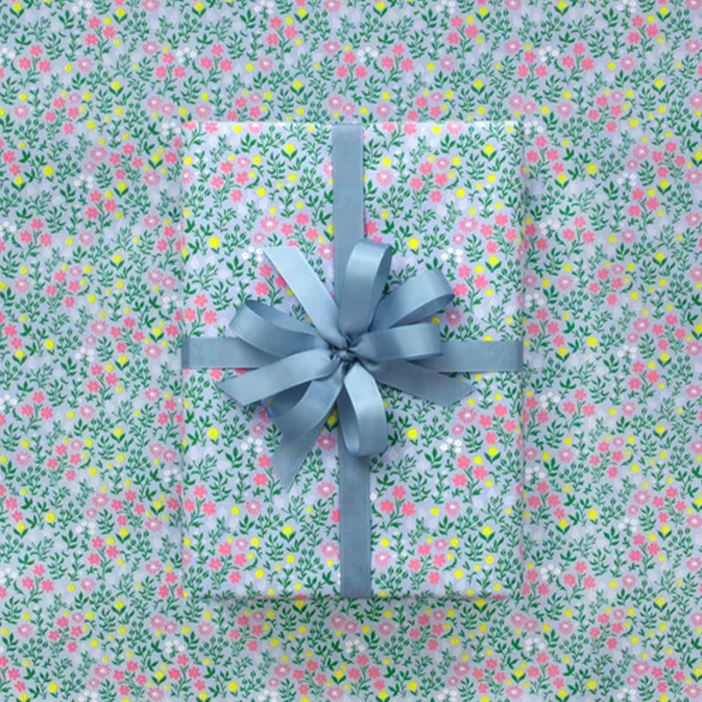 Blue Wildflowers Wrapping Paper Roll