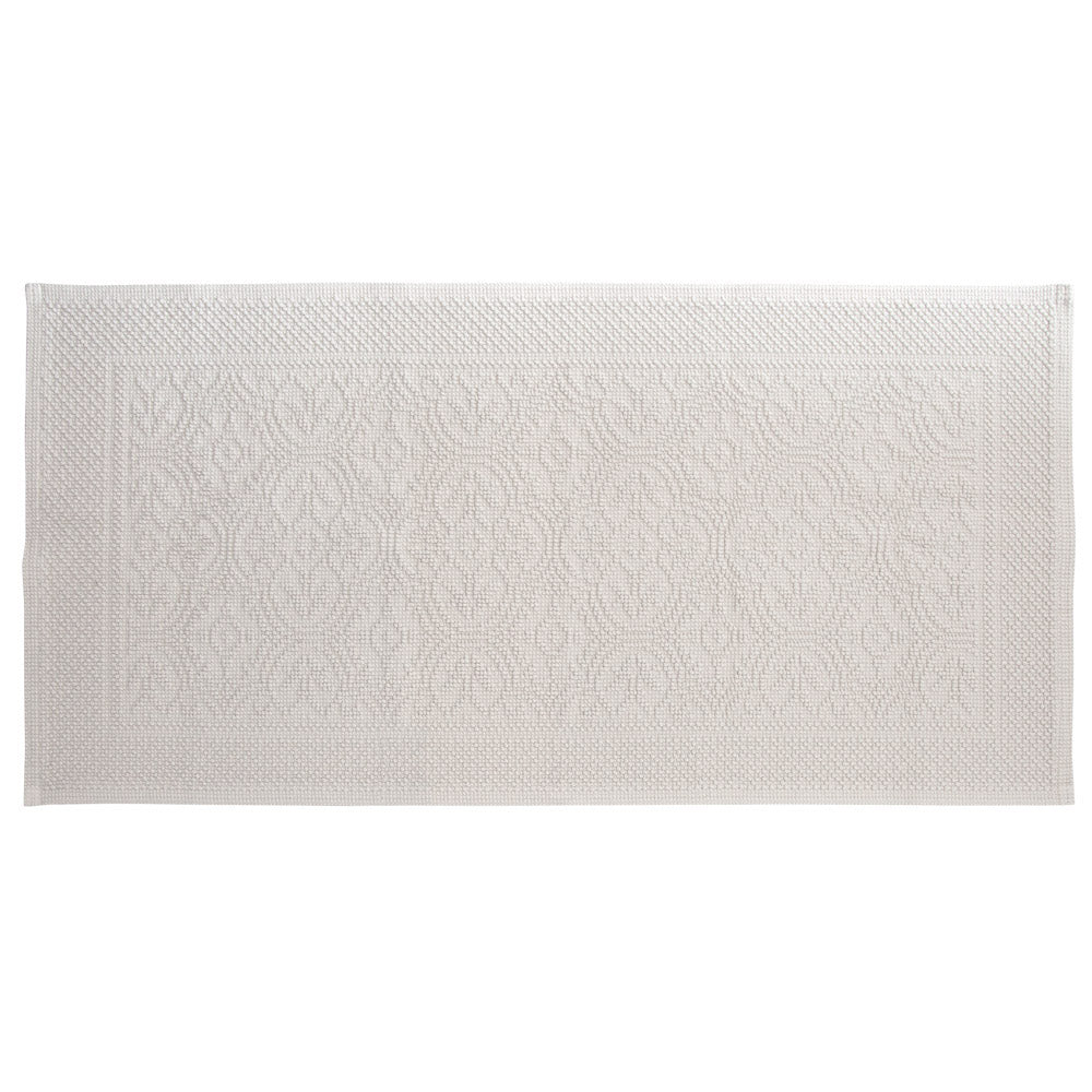 Long bath mat in off white colour.