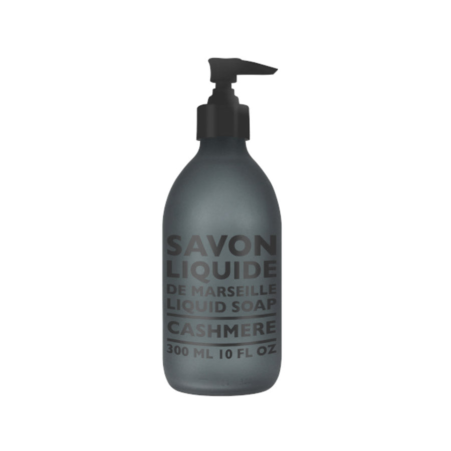 Compagnie De Provence Cashmere liquid soap in matte black glass bottle. 
