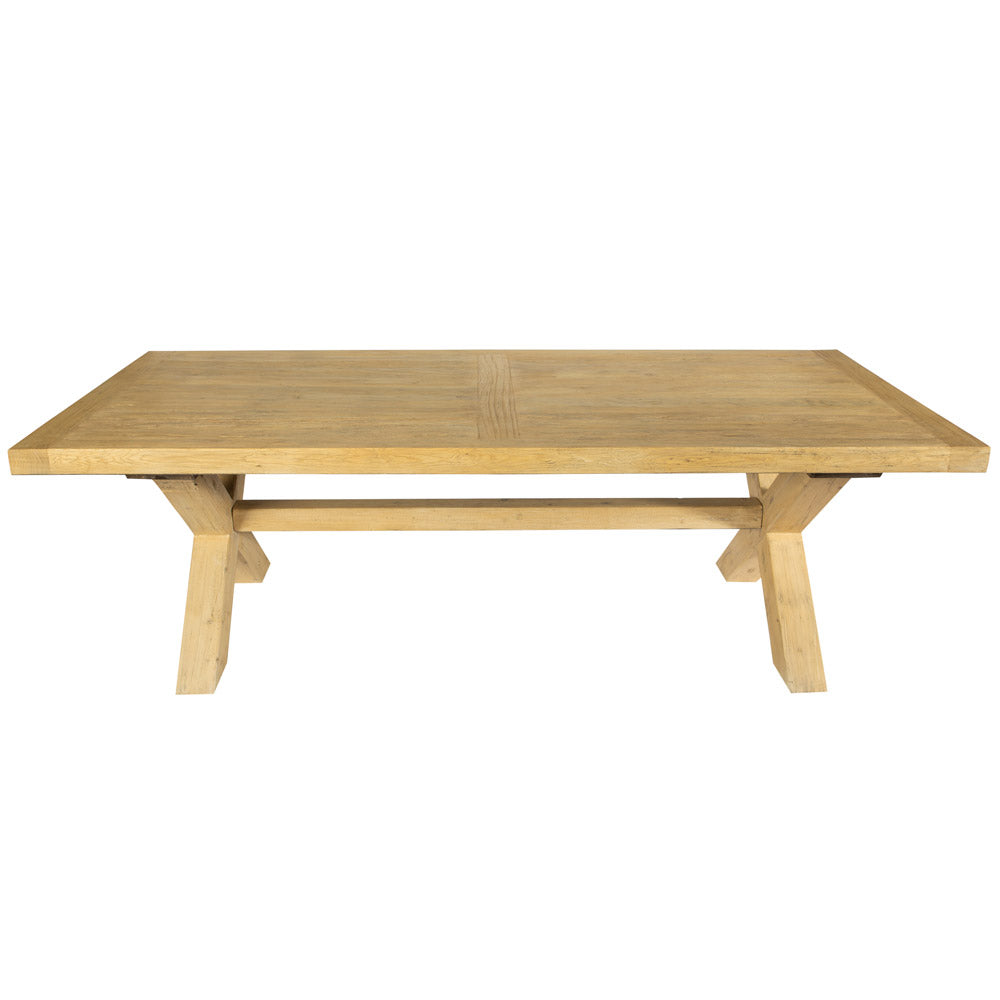 Rustic wooden dining table to seat 10 people.