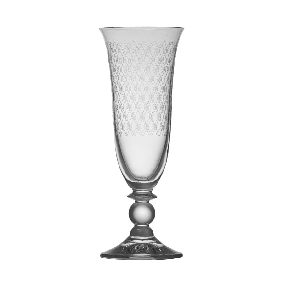 Piana Champagne Glass with fishnet design.