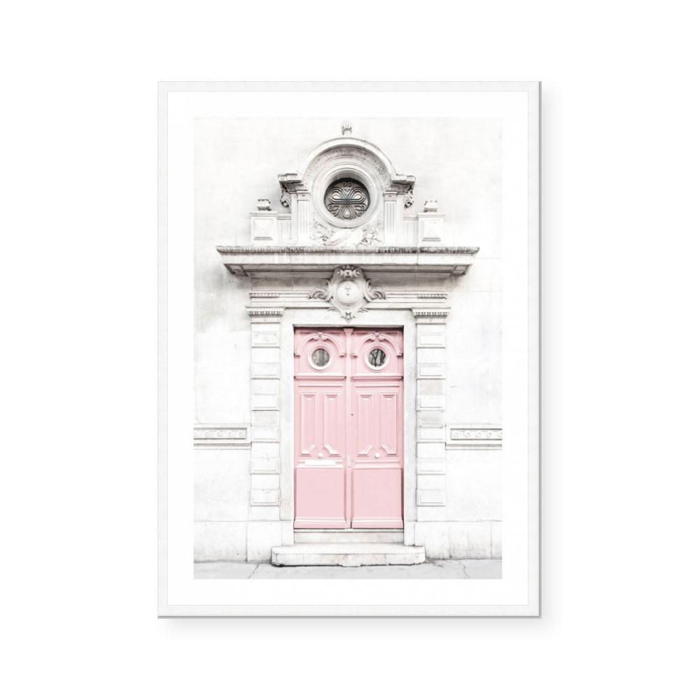 Pink Parisian Door Art Print
