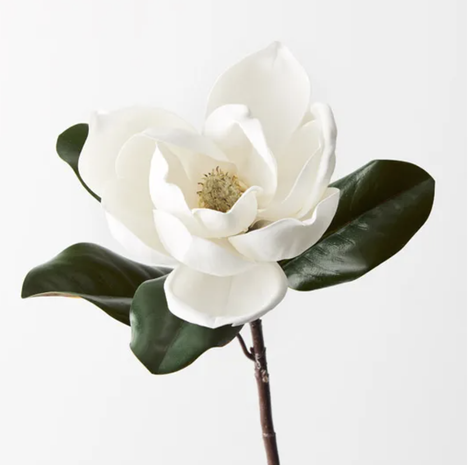 Large artificial magnolia flower.