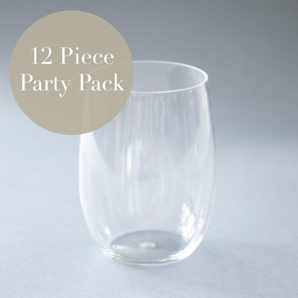 Acrylic stemless wine or water glass.