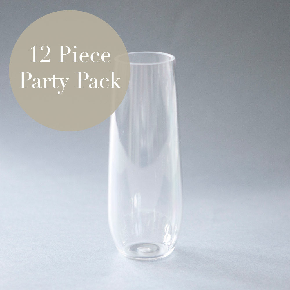 Acrylic stemless champagne flutes.