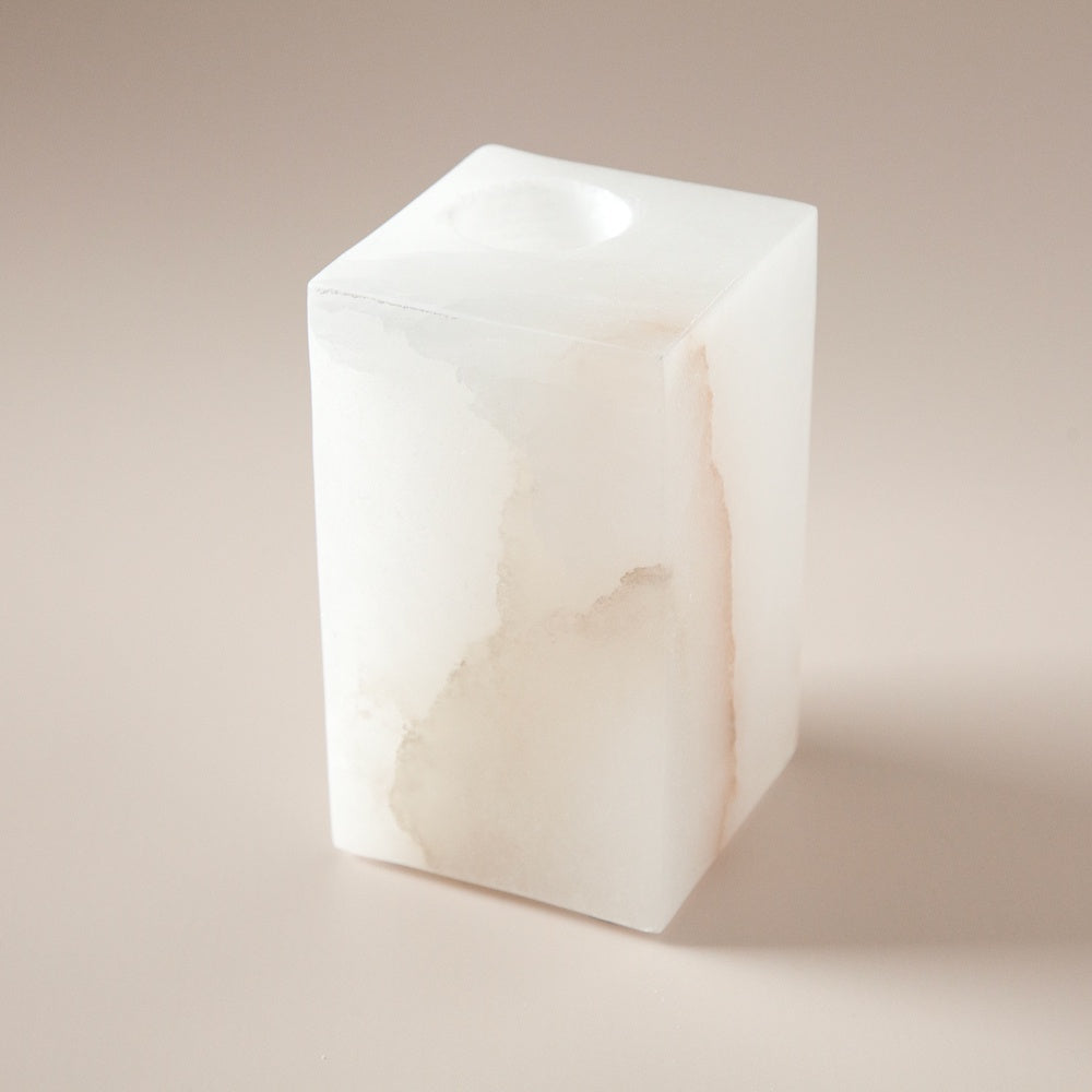 Square Block Tealight - Tall | Pepperwhites by Tara Dennis