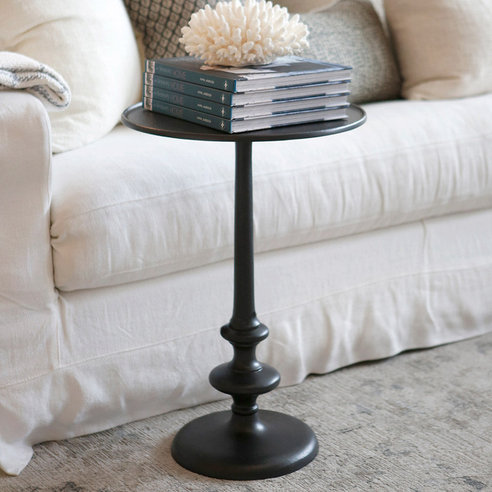 Anastasia Round black side table.