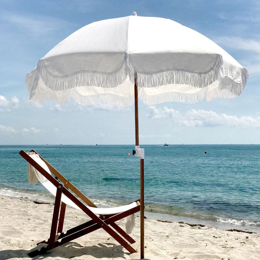 Business and Pleasure Co Holiday Beach Umbrella in Antique White.