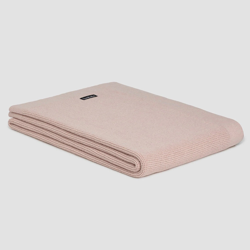 Bemboka small box knit throw in blush pink colour.