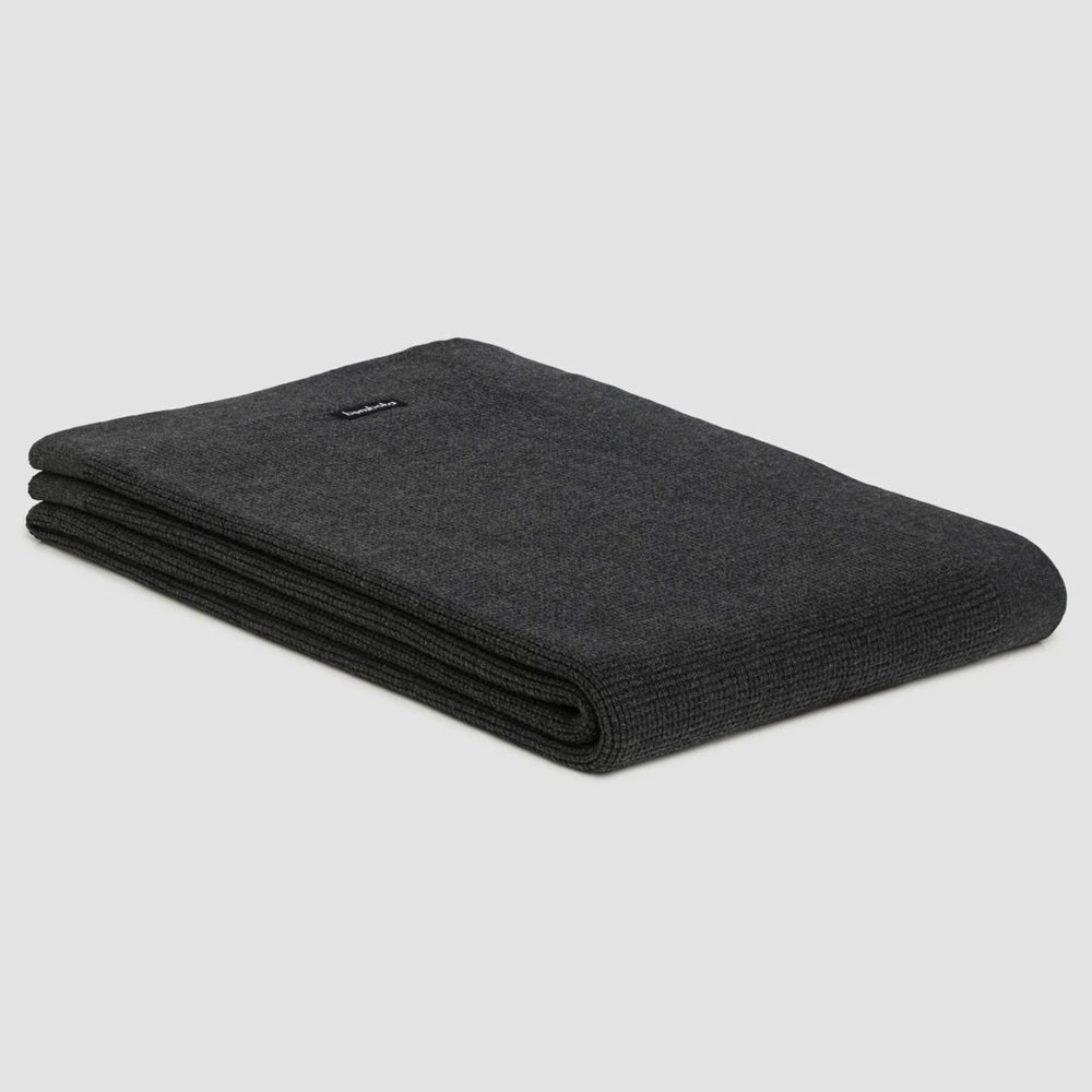 Bemboka small box knit throw in charcoal colour.