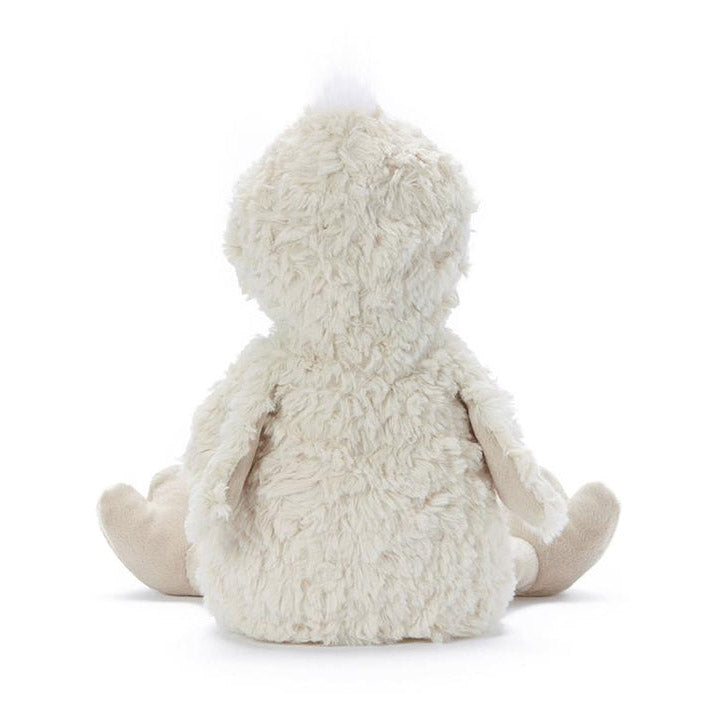 Soft fluffy duck toy.