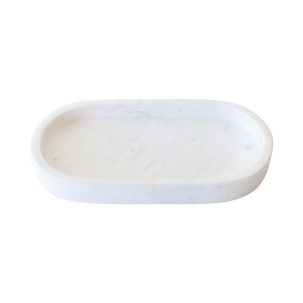 Oval Marble Tray White