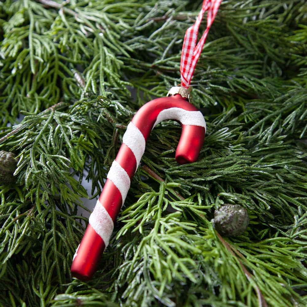 Glass Candy Cane Tree Ornament