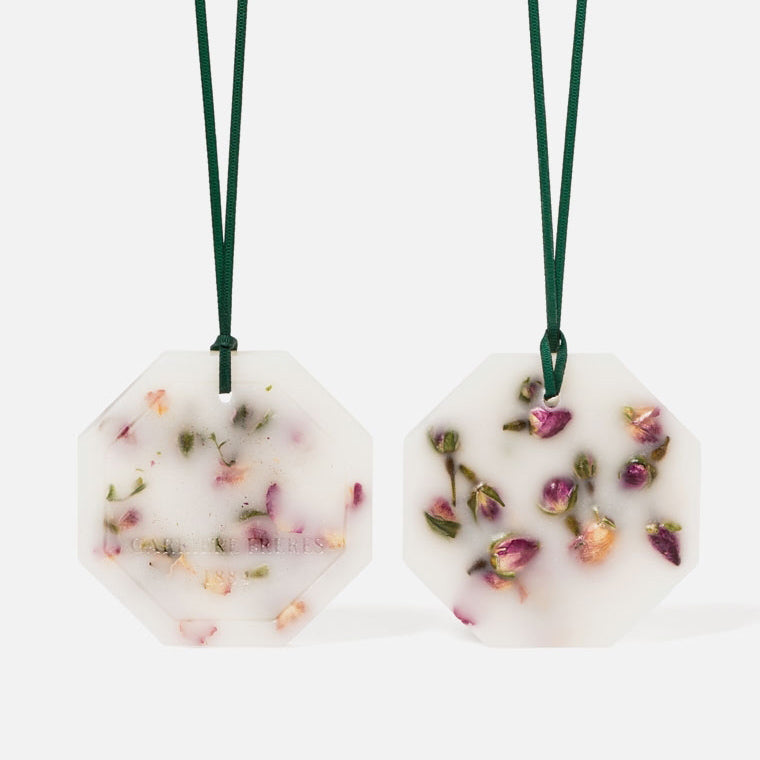 Carriere Freres Damask Rose scented palets hanging.