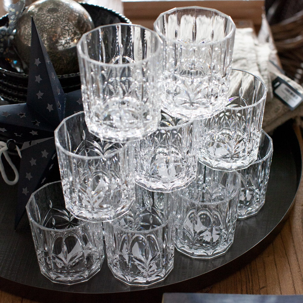 Acrylic cut glass look tumbler. Perfect for outdoor entertaining or pool side cocktails.