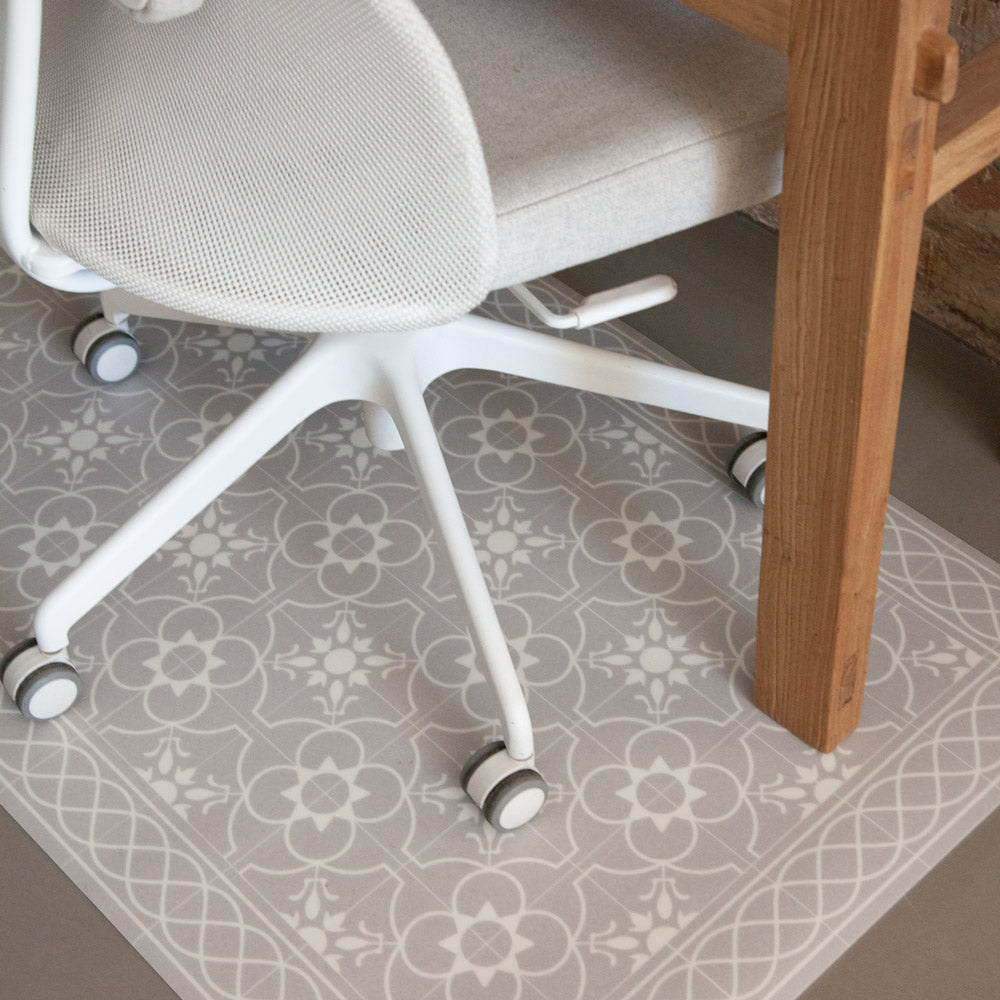 Havana grey floor mat under desk and office chair.