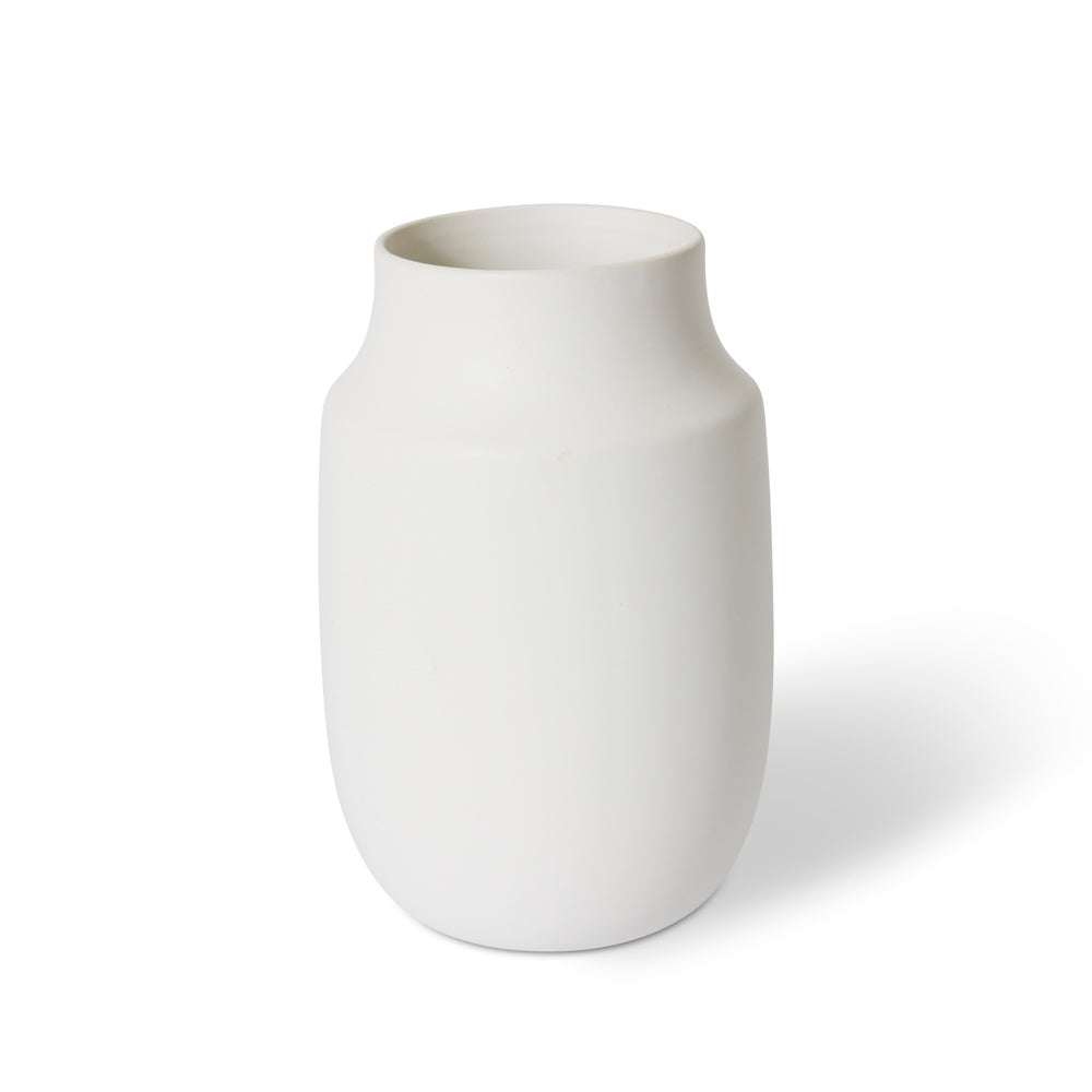 White matte ceramic vase.