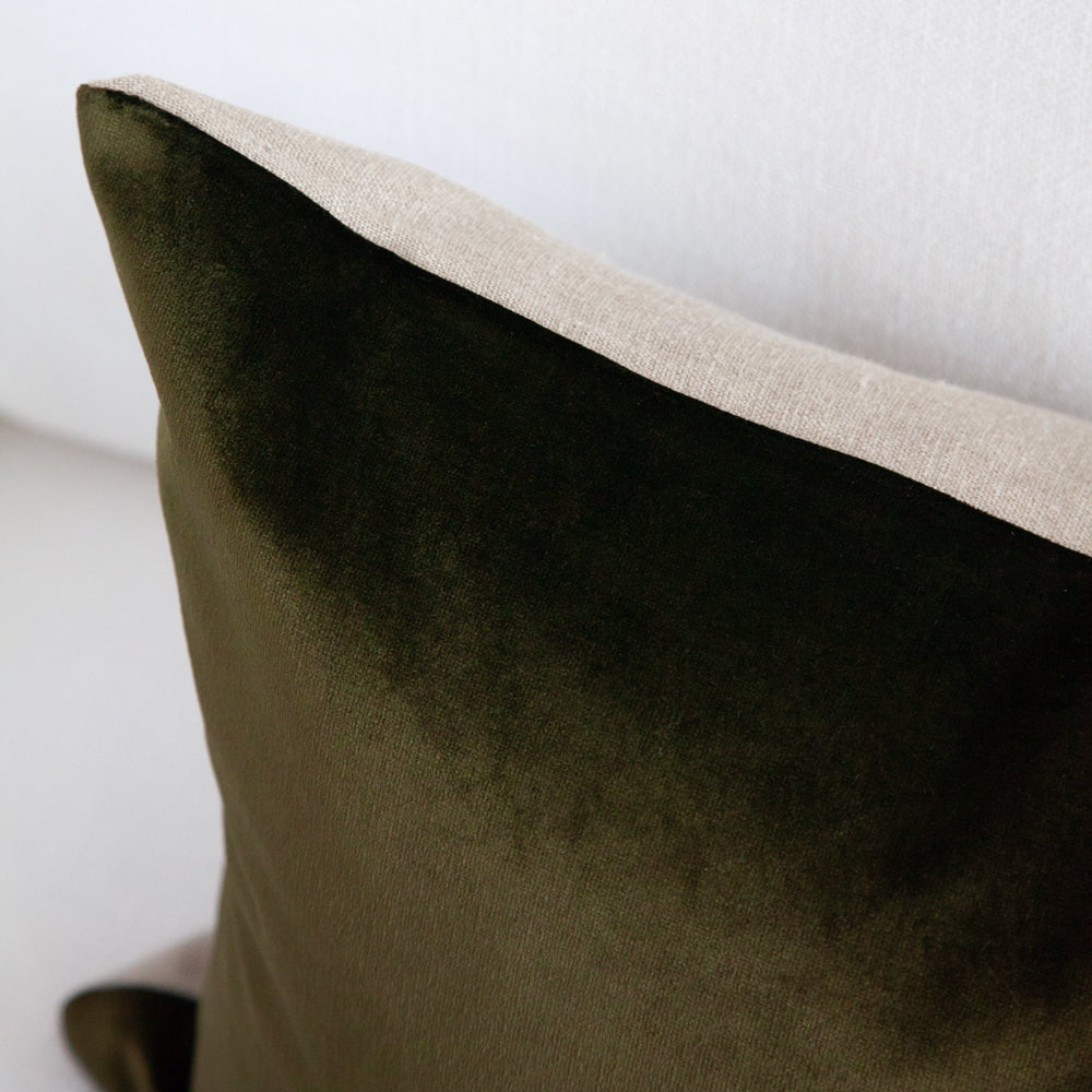 Khaki Velvet Cushion