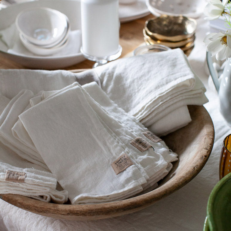 Off white lovely linen napkins.