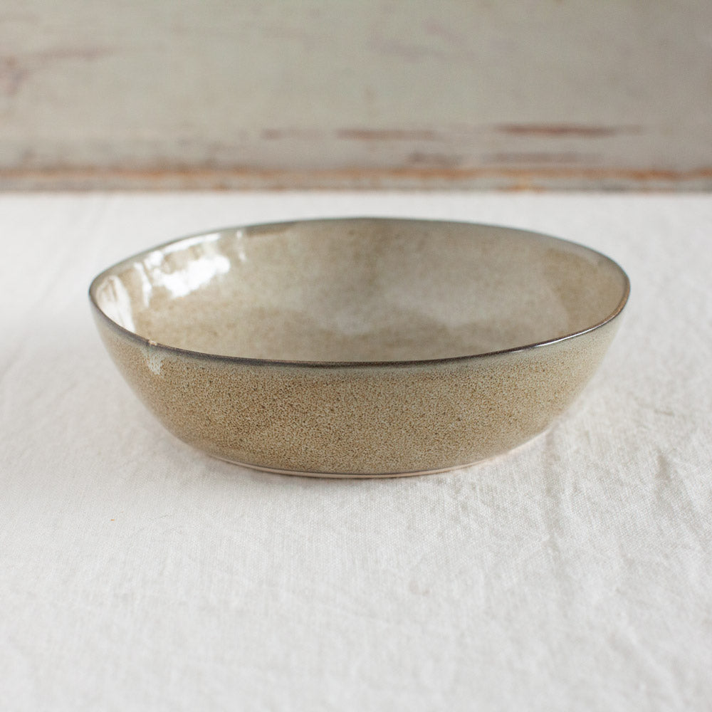 Glazed ceramic breakfast bowl.