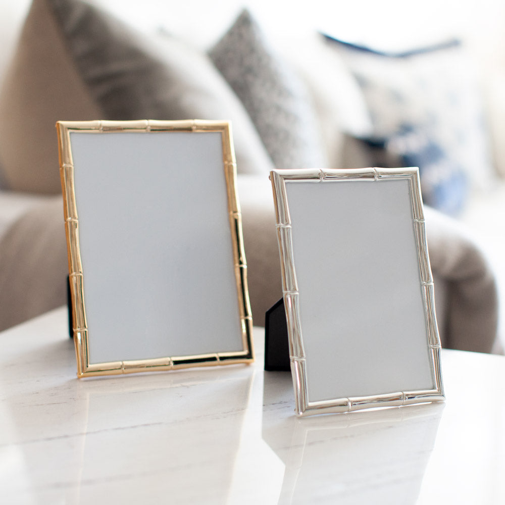 Bambury photo frames in silver and gold.