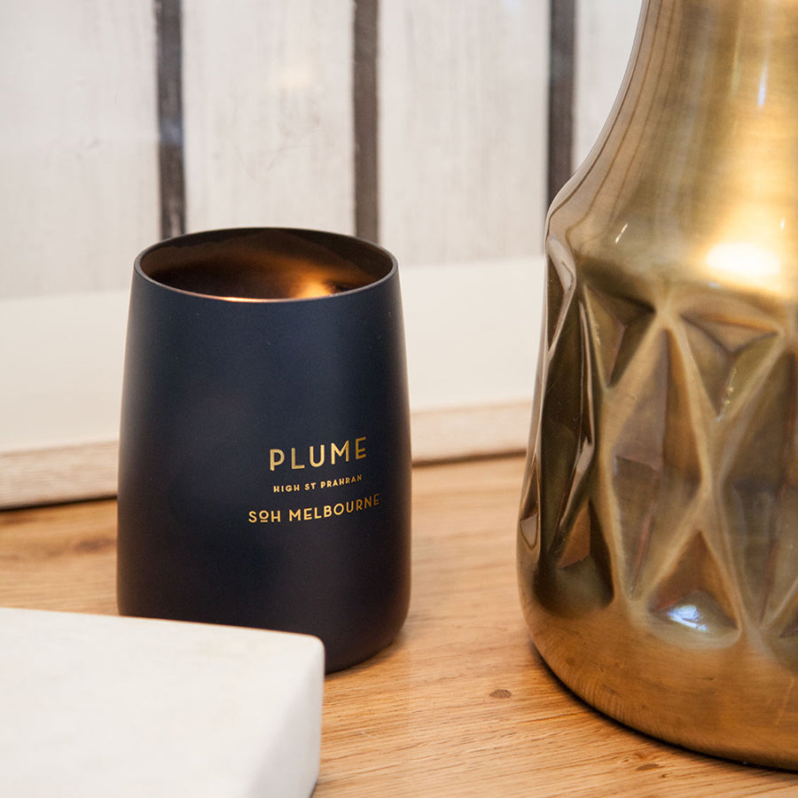 SoH Plume candle in navy vessel.