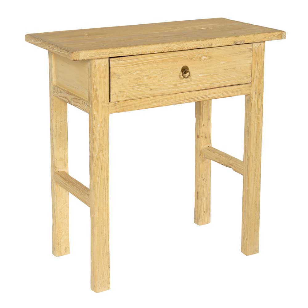 Rye wooden side table with drawer.