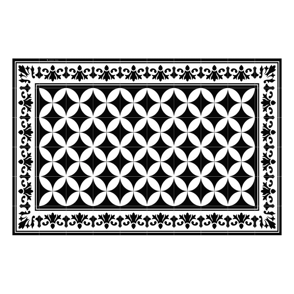 Sofi black and white tile design vinyl placemat.