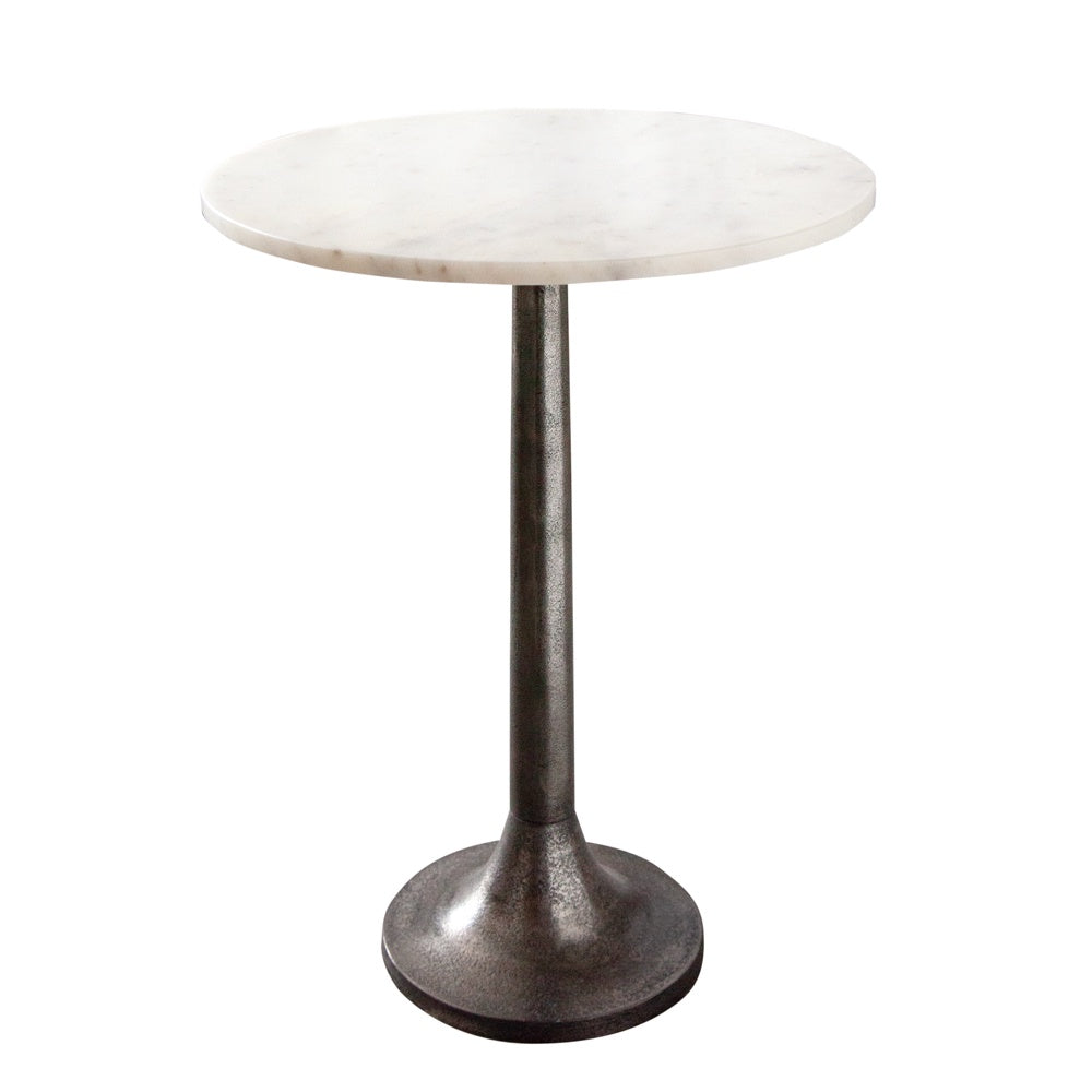 Soho Side Table Tall Ant. Silver Base